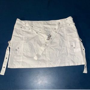 Y2K Aesthetic Vintage White Mini Cargo Skirt